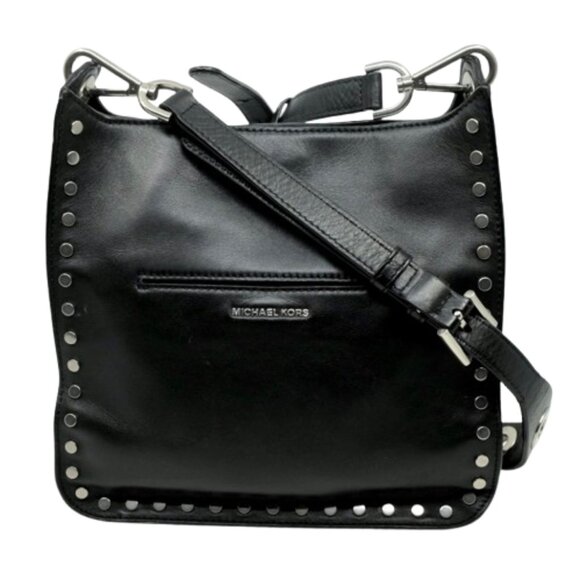 MICHAEL KORS~Sullivan Medium Messenger Bag~BLACK LEATHER CROSSBODY BAG - Picture 4 of 6